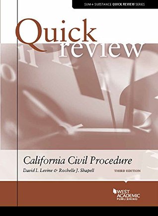 Read Quick Review of California Civil Procedure (Quick Review Series) - David Levine file in ePub