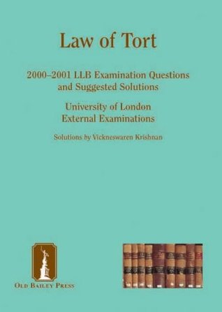 Download Law of Tort: LLB Examination Questions 1998-1999 (Suggested Solutions: The Series) - Simon Coates | PDF