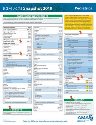 Read Online ICD-10-CM 2019 Snapshot Coding Card:Pediatrics - American Medical Association | ePub