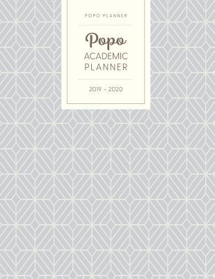 Download Popo Academic Planner 2019-2020: Dated with to Do Notes - Monthly & Weekly - Blue Gray Geometric Diamond -  file in PDF