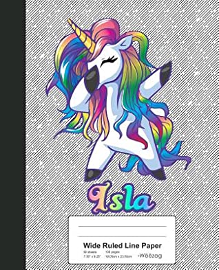 Download Wide Ruled Line Paper: ISLA Unicorn Rainbow Notebook -  file in ePub